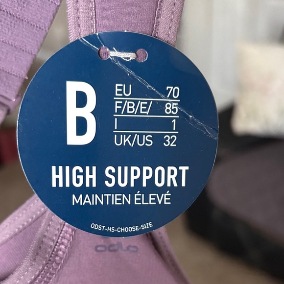 Odlo Purple High Support Sports Bra 32 B - Picture 2 of 10